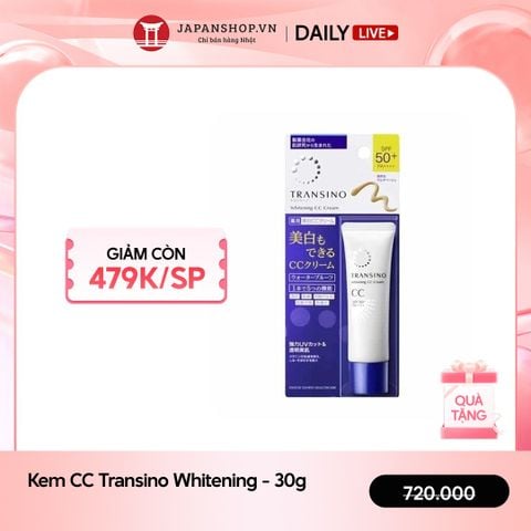 Kem CC trang điểm dưỡng trắng da Transino 30g