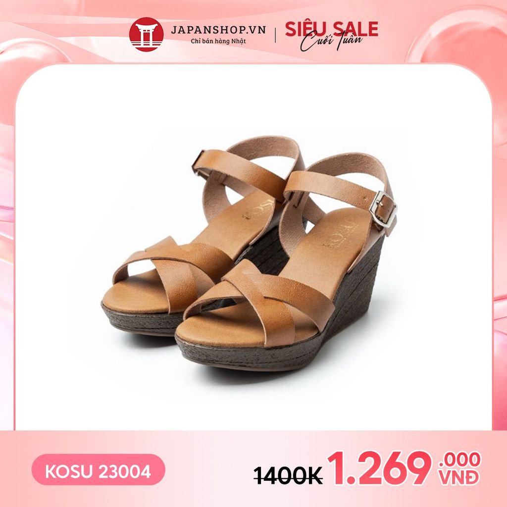 Sandal đế xuồng 8cm Ankle Strap Kosu K-23004