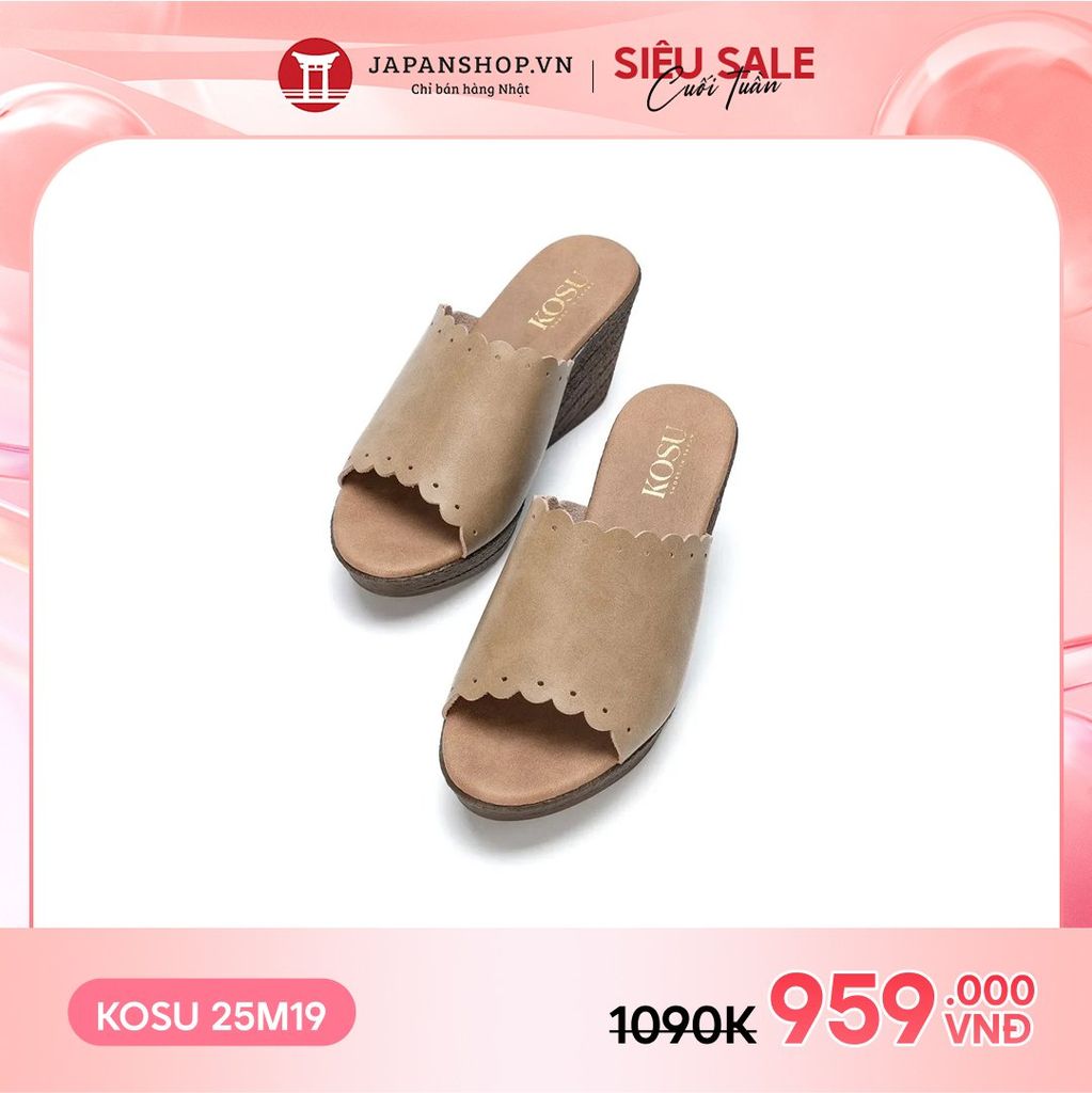 Dép đế xuồng viền hoa 8cm Kosu K-25M19