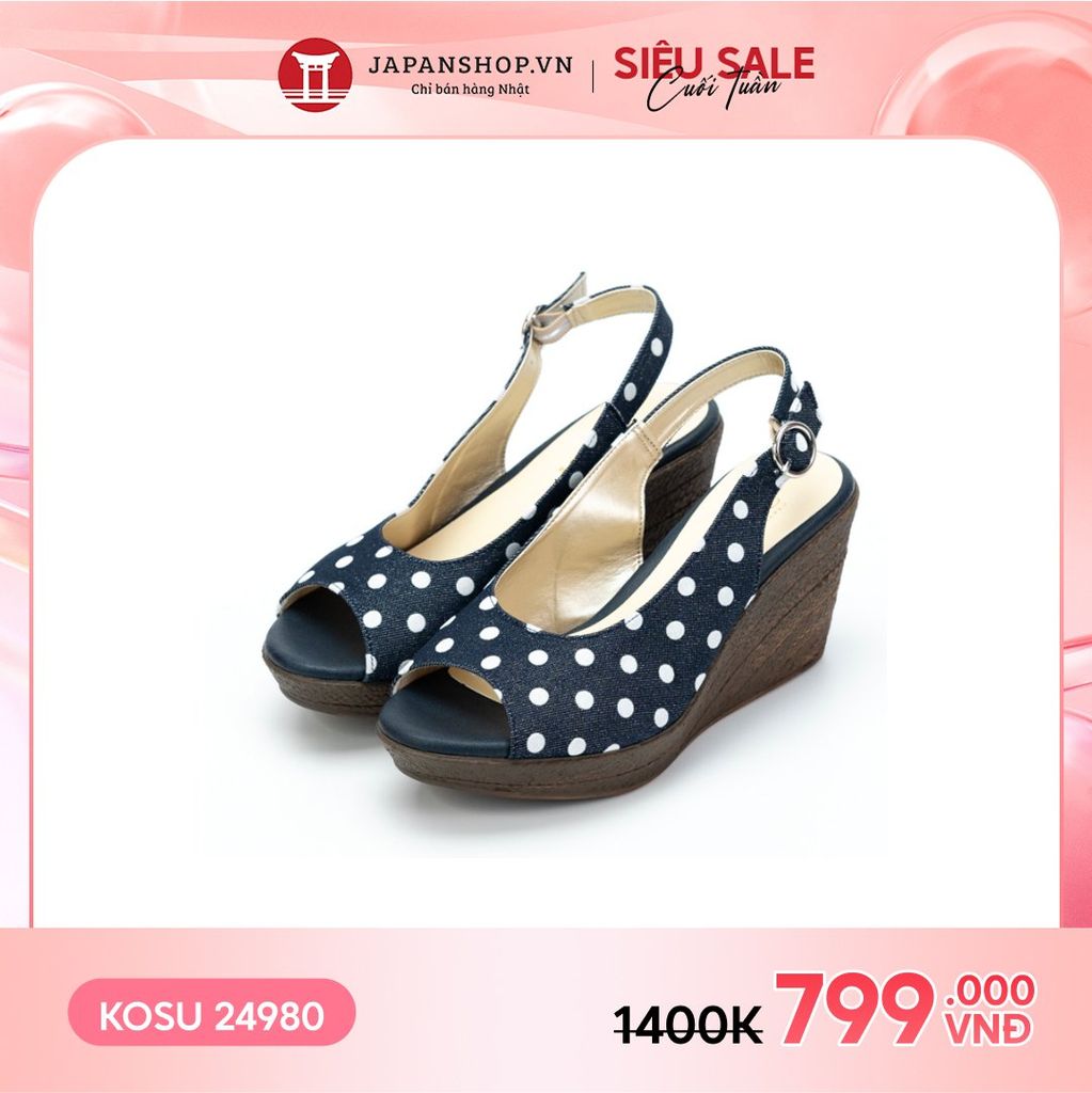 Sandal đế xuồng 8cm Slingback Kosu 24980