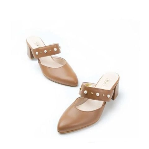Giày da đính đá 5cm Mule Block Kosu S-3007