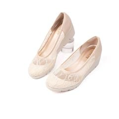 Giày da phối ren tuyn 5,5cm Kosu K-24M20