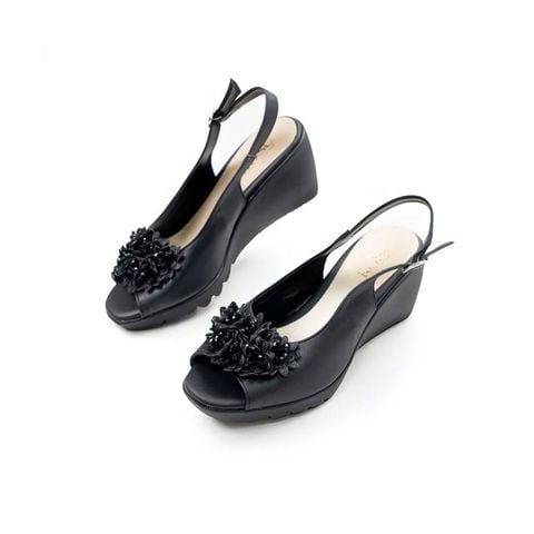Sandal đế xuồng 7,5cm hoa cúc Kosu K-24012