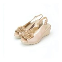 Sandal đế xuồng 7,5cm hoa cúc Kosu K-24012