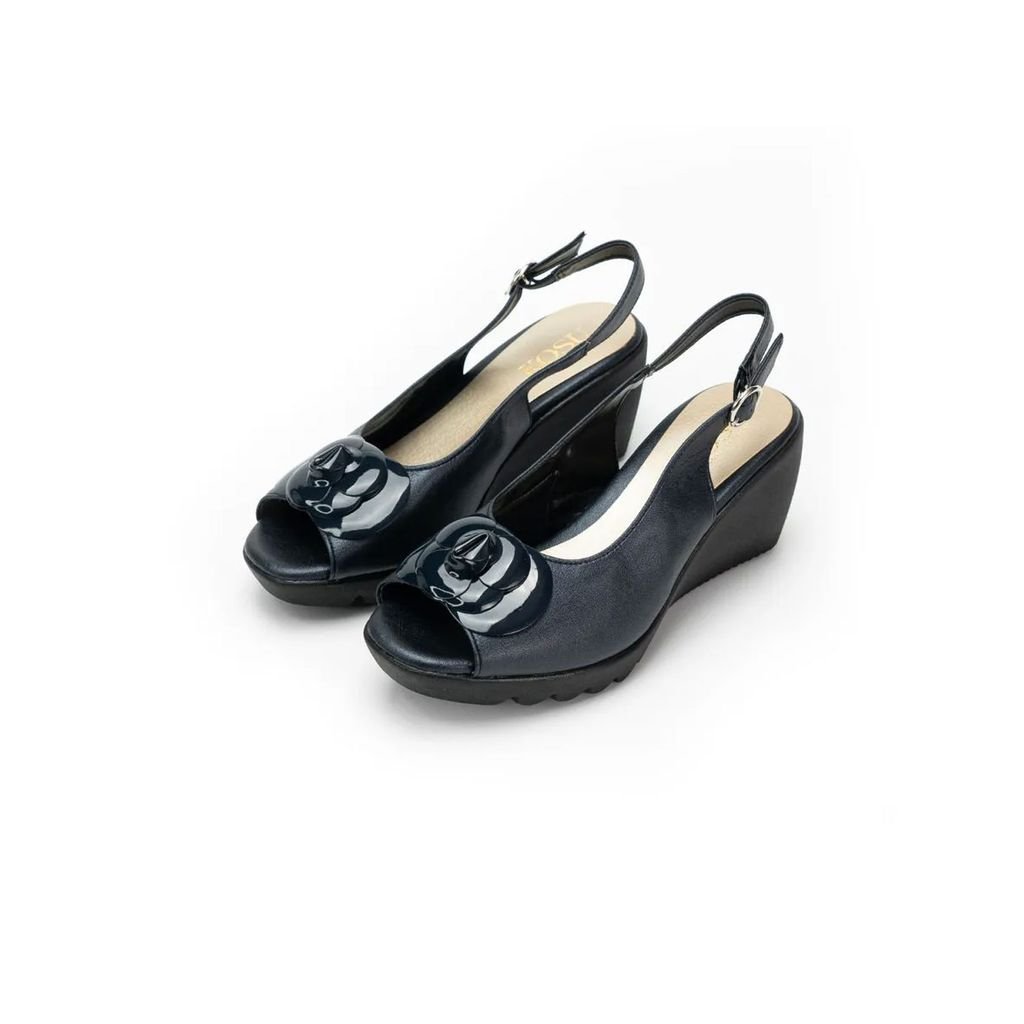 Sandal đế xuồng 7,5cm hoa trà Kosu K-24313