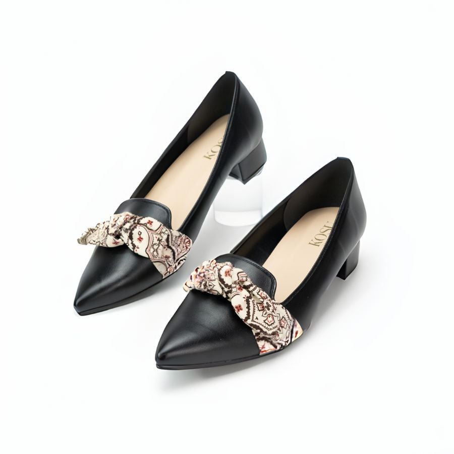 Giày da nữ 3cm Textured Bow Kosu 24309