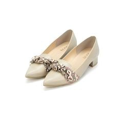 Giày da nữ 3cm Textured Bow Kosu 24309