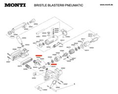 Bộ bánh răng nón và nguyên cụm cho Bristle blaster khí nén (30951)