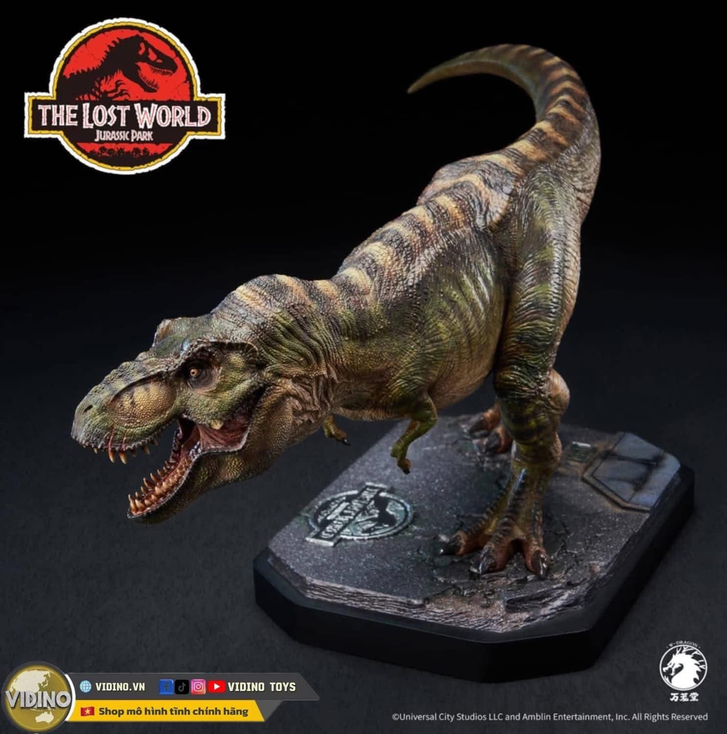  Mô hình T.rex ( Tyranosaurus)  Khủng long Bạo chúa Jurassic Park lostworld Wdragon studio tỷ lệ 1/35. 