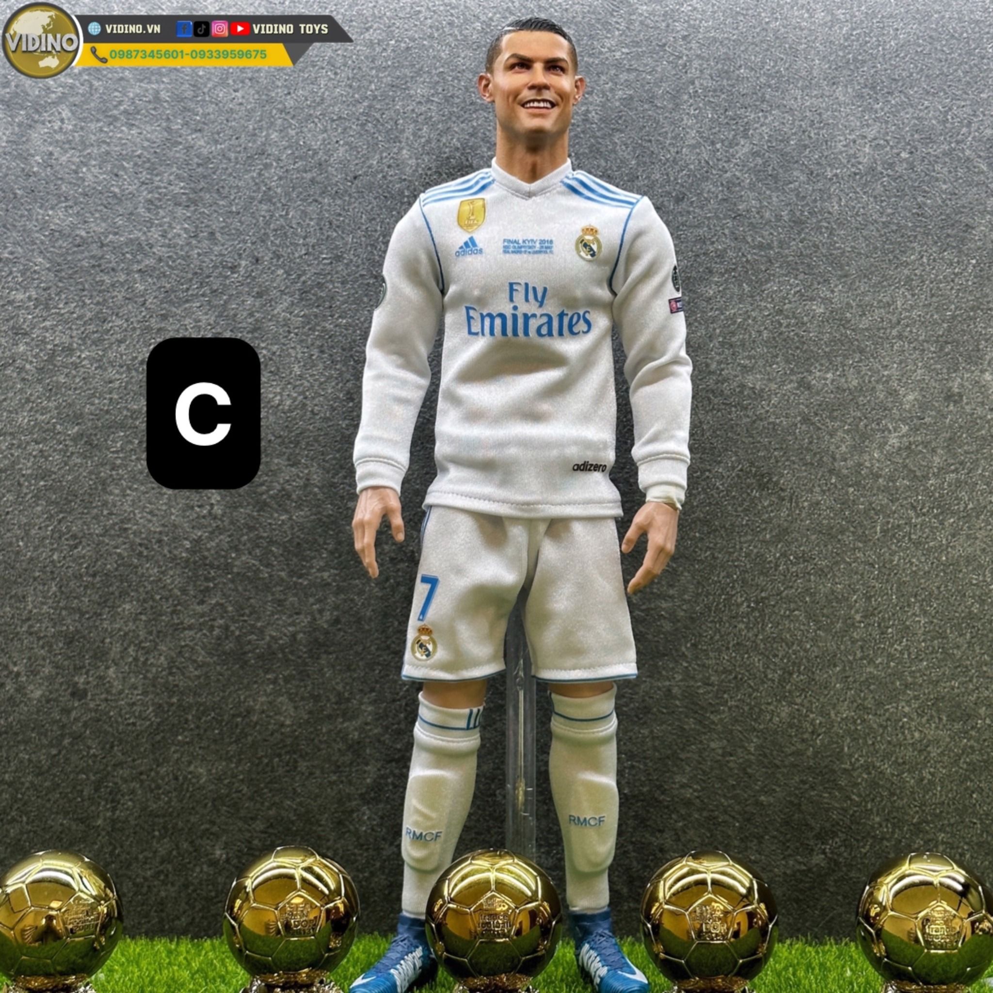  Mô hình cầu thủ bóng đá Cristiano Ronaldo CR7 Real Maldrid tỷ lệ 1/6 ( Part 1). 