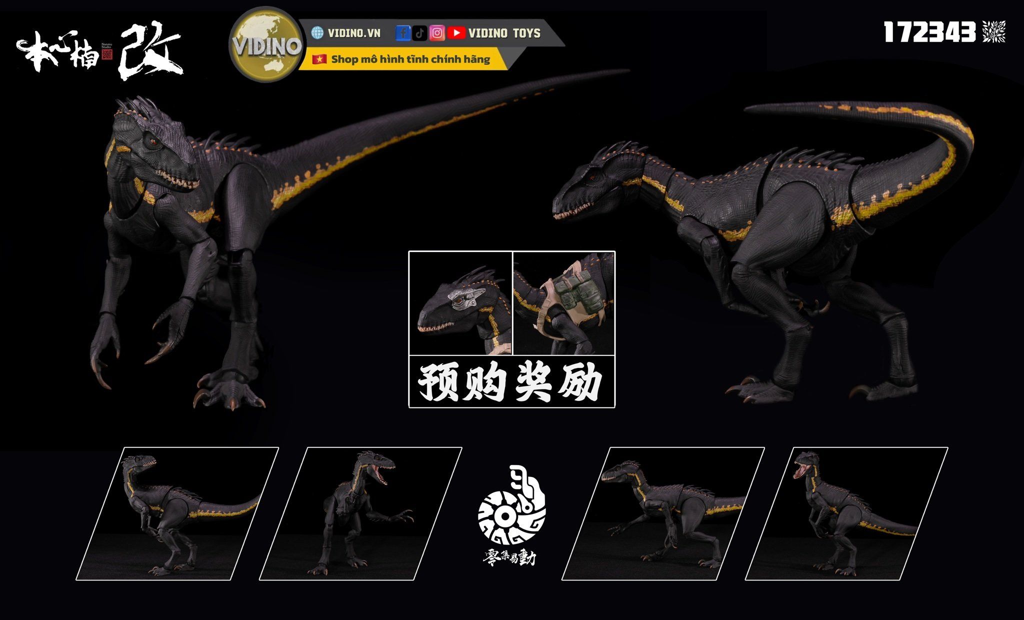  Mô hình khủng long indoraptor Nanmu benxin studio. 