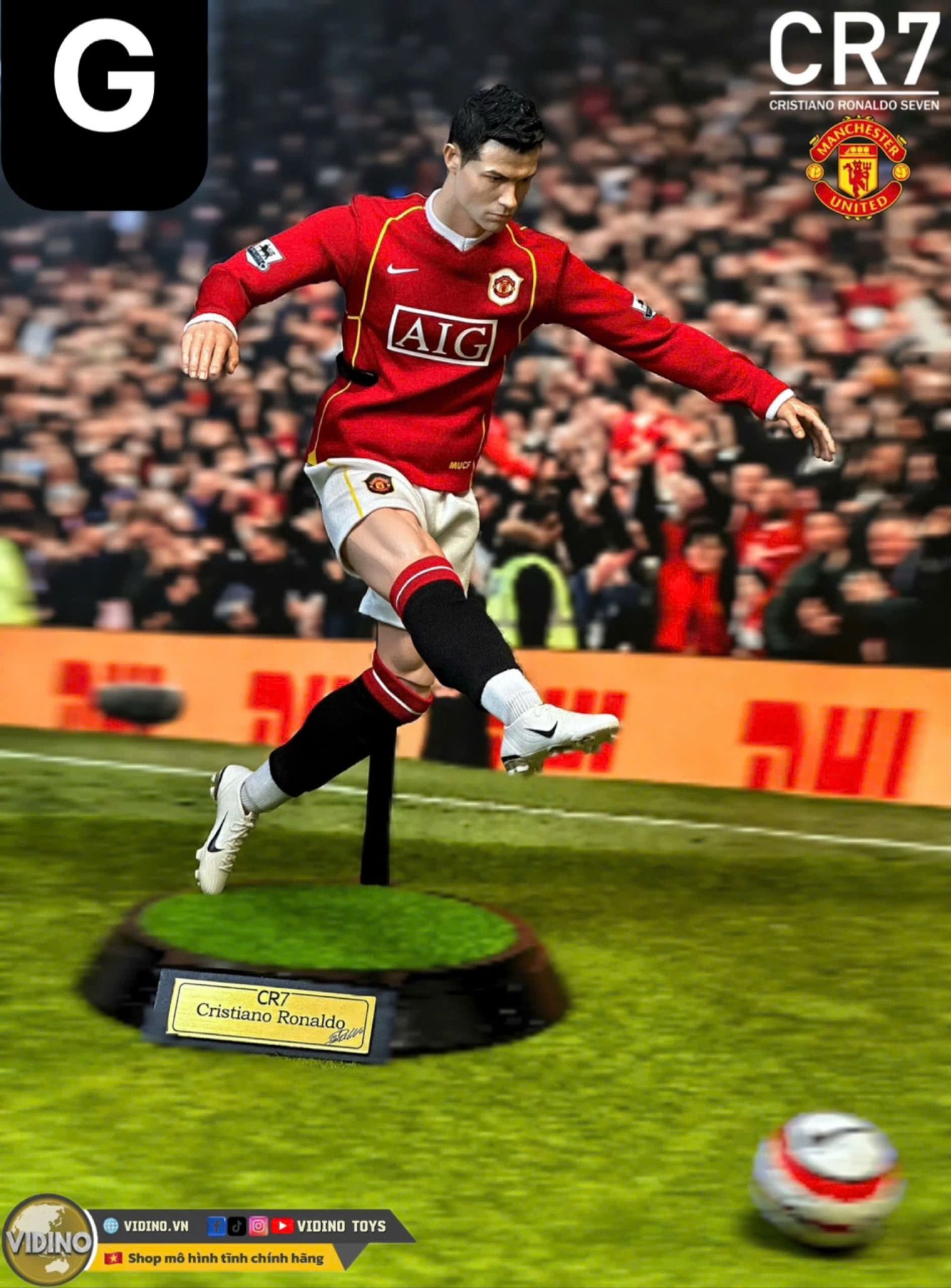  Mô hình cầu thủ bóng đá Cristiano Ronaldo CR7 Manchester United tỷ lệ 1/6. 