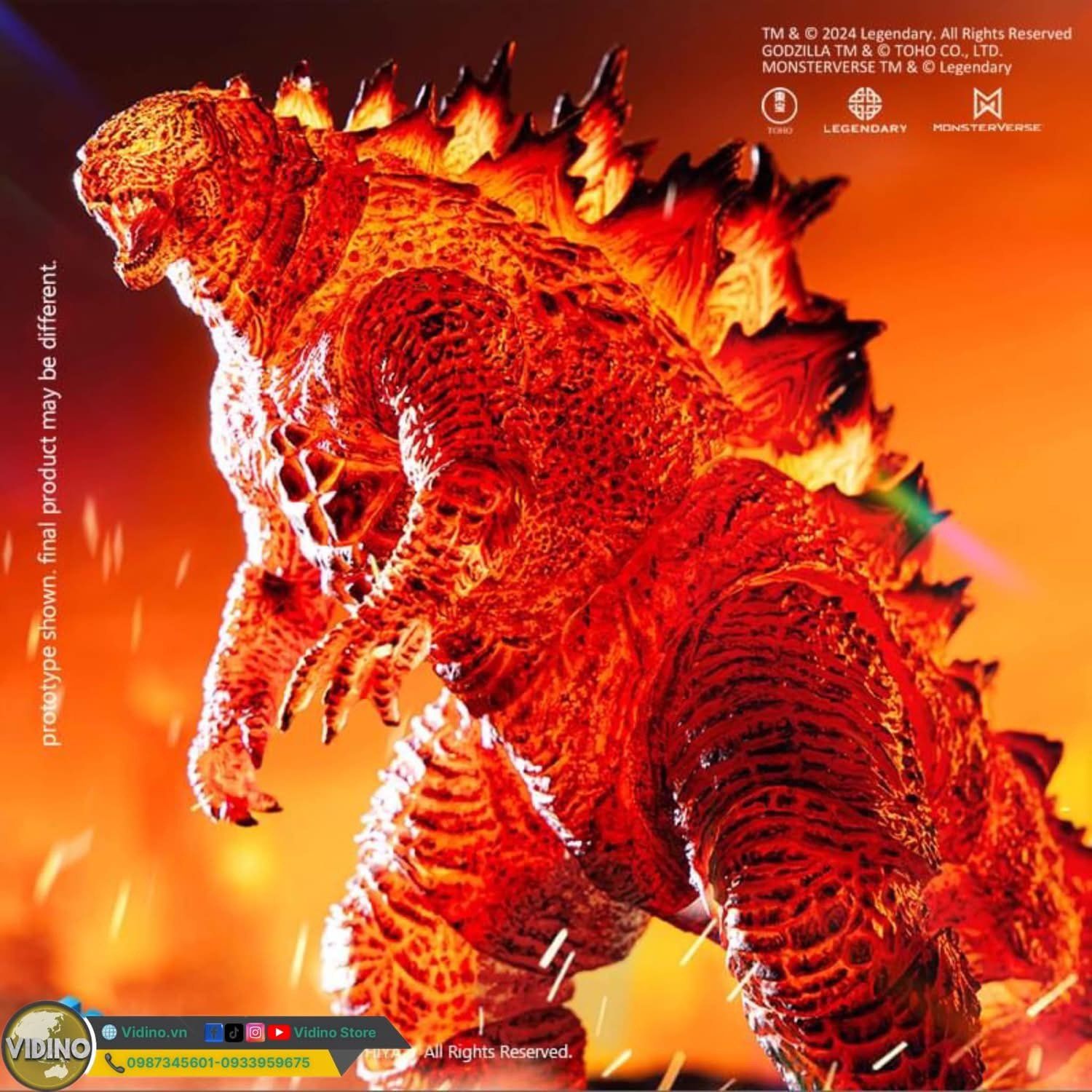  Mô hình Godzilla king of the monster bản burning godzilla battle ver 2019 hiya toys. 
