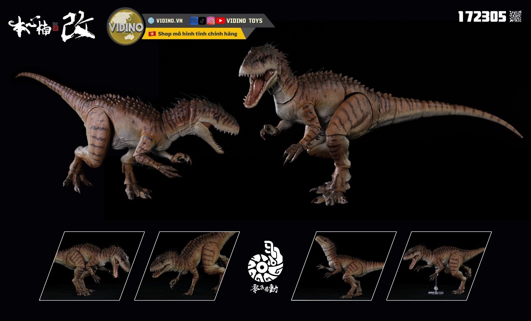  Mô hình khủng long Indominus Rex Nanmu có khớp. 