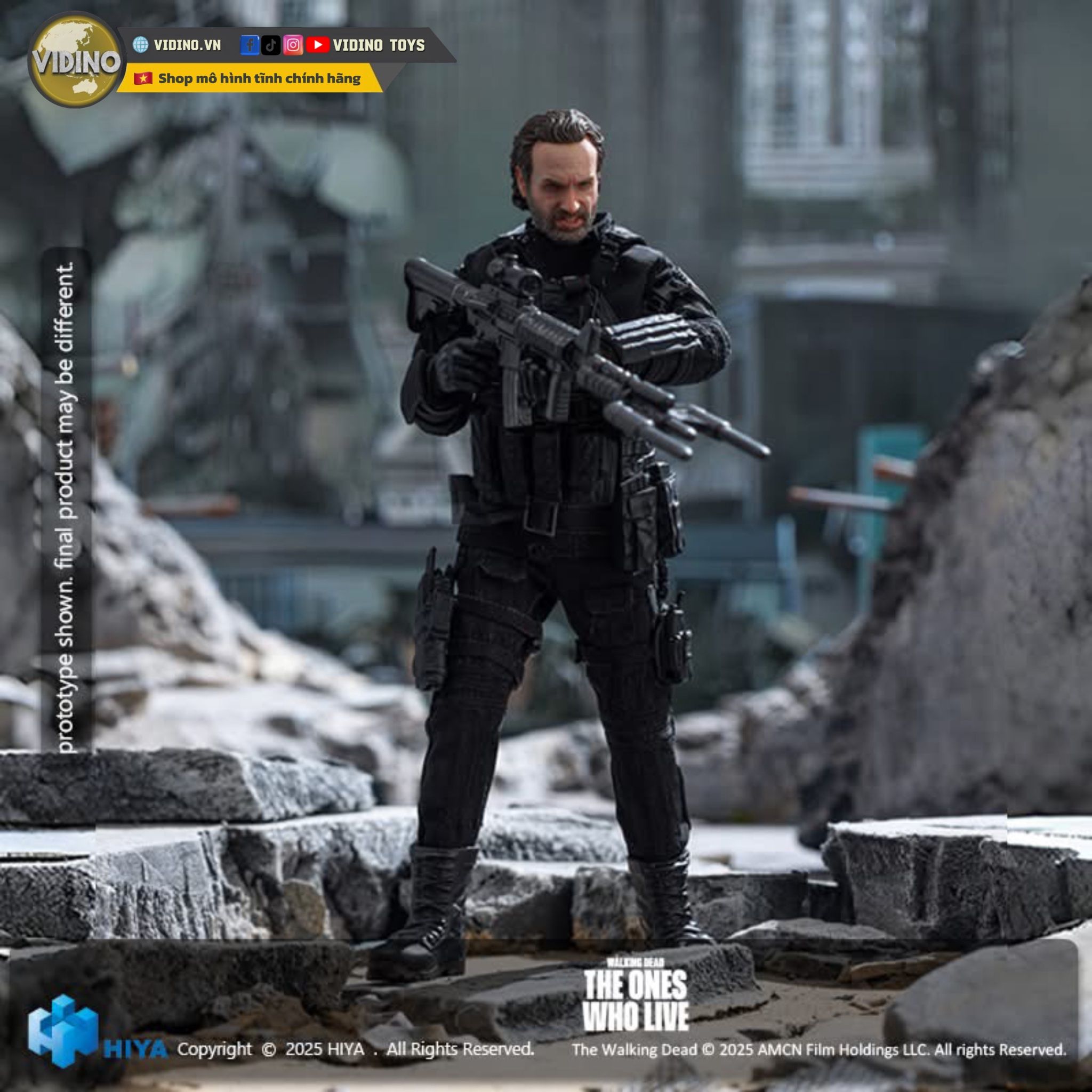  Action Figure Rick Walking Dead Hiyatoys Scale 1/12. 