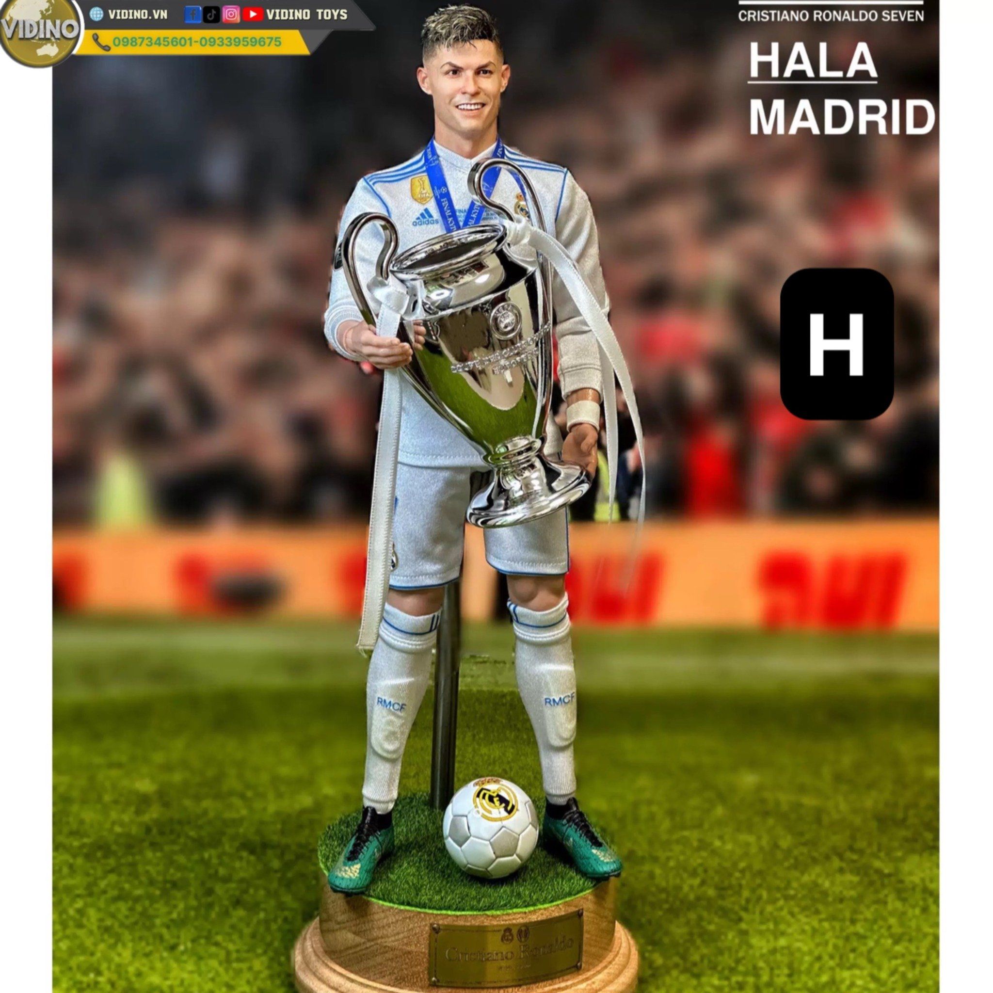  Mô hình cầu thủ bóng đá Cristiano Ronaldo CR7 Real Maldrid tỷ lệ 1/6 ( Part 1). 