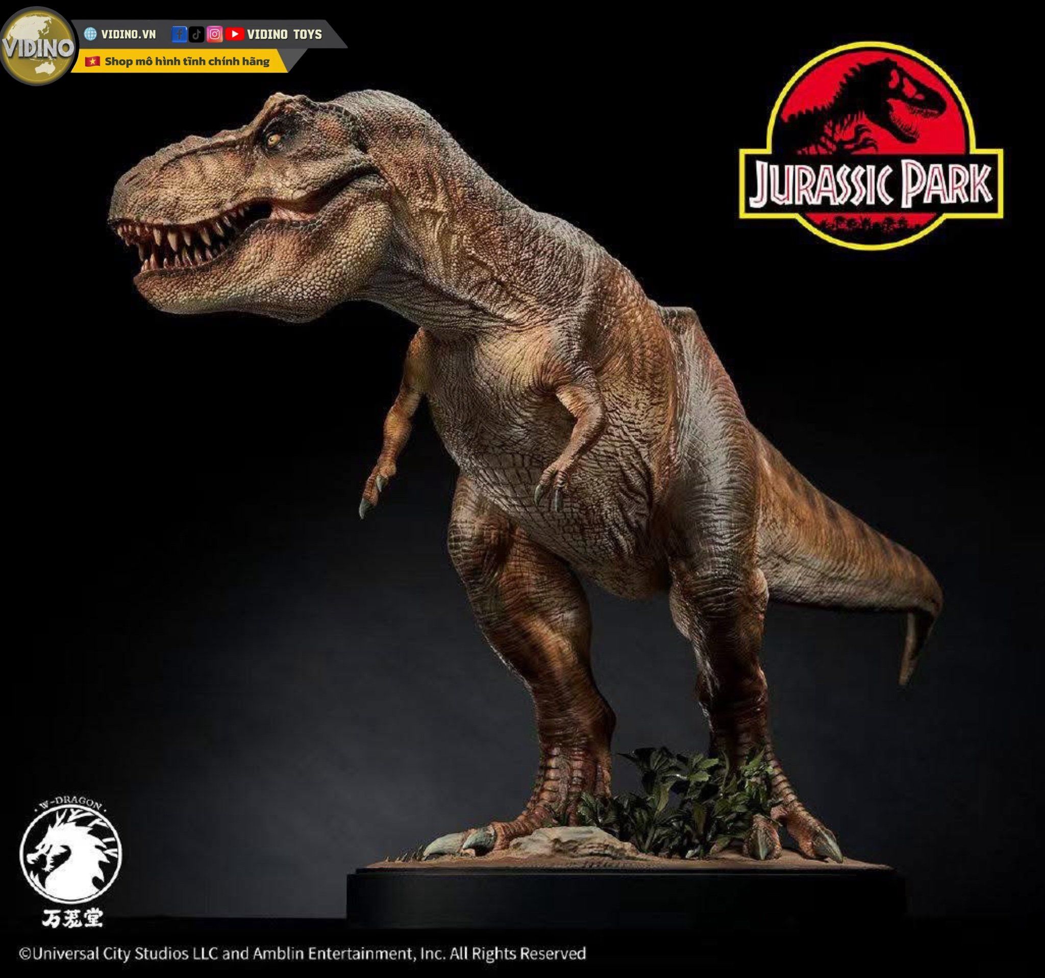  Mô hình khủng long bạo chúa Tyranosaurus rex (Trex) Wdragon 1/20 Jurassic Park. 