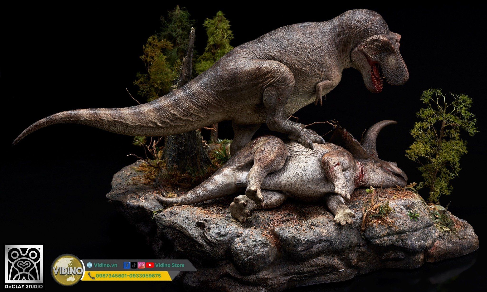  Mô hình Tyranosaurus rex Vs Triceratops Declay studio 