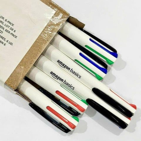 Combo 3 Hộp - 6 chiếc bút bi 4 màu/hộp Amazon Basics
