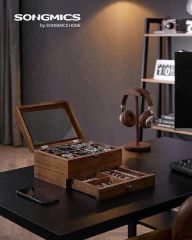 Hộp đựng đồng hồ, trang sức 2 tầng Songmics