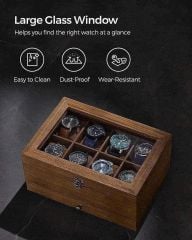 Hộp đựng đồng hồ, trang sức 2 tầng Songmics