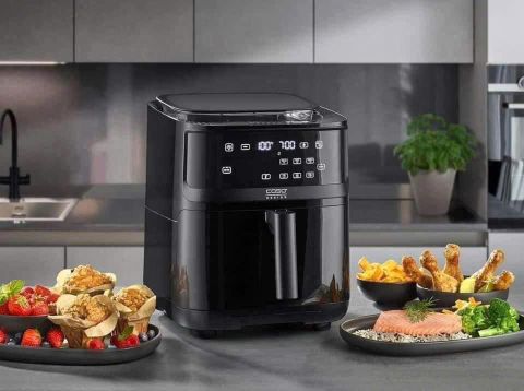 Nồi chiên không dầu kèm hấp hơi nước CASO Airfry & Steam 700 màu đen