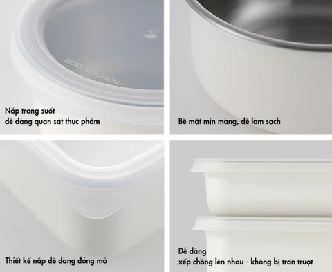 Combo hộp bảo quản thực phẩm inox 304  Edelkochen