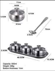 Bộ 3 hũ gia vị kèm khay đựng FOSSLANG