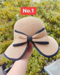 Mũ cói chống nắng mix nơ