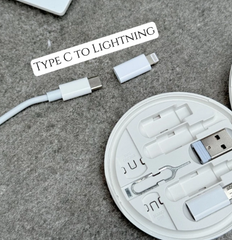 Hộp cáp sạc điện thoại có chân chuyển đổi (7 chế độ) Almight