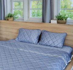 Set 2 vỏ gối trần sợi lạnh Kaiyo, Màu xanh, 50x70cm