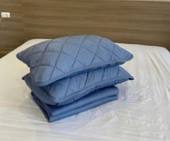 Set 2 vỏ gối trần sợi lạnh Kaiyo, Màu xanh, 50x70cm