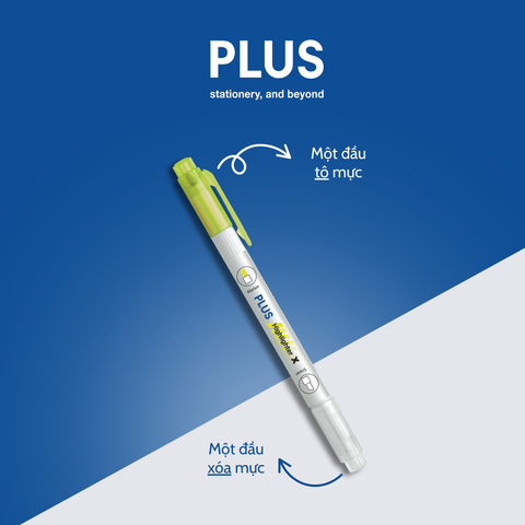 Bút Highlight PLUS Ma Thuật – Nhấn Dòng Dạ Quang, Có Đầu Xóa Tiện Lợi