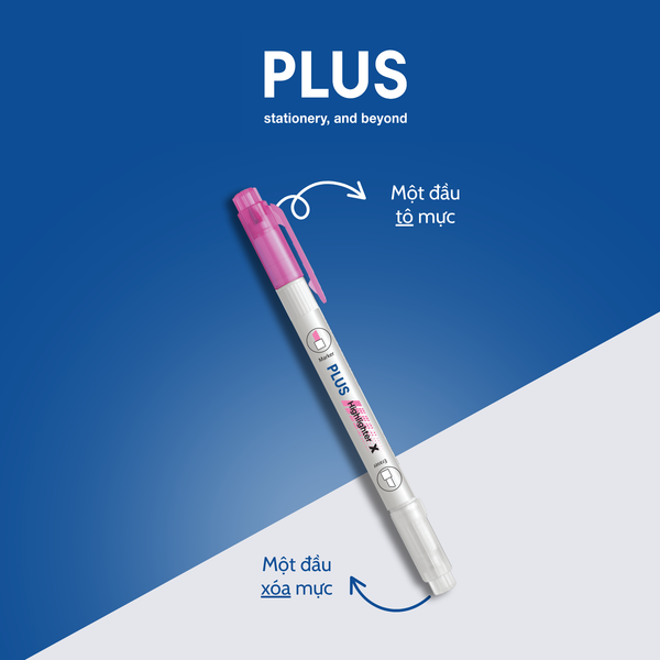 Bút Highlight PLUS Ma Thuật – Nhấn Dòng Dạ Quang, Có Đầu Xóa Tiện Lợi
