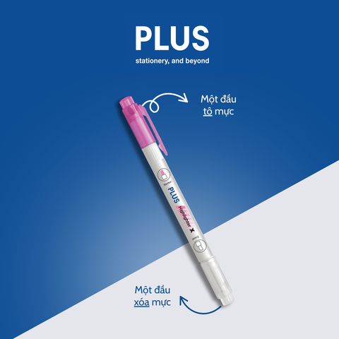 Bút Highlight PLUS Ma Thuật – Nhấn Dòng Dạ Quang, Có Đầu Xóa Tiện Lợi