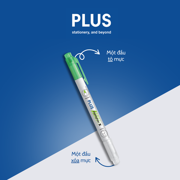 Bút Highlight PLUS Ma Thuật – Nhấn Dòng Dạ Quang, Có Đầu Xóa Tiện Lợi