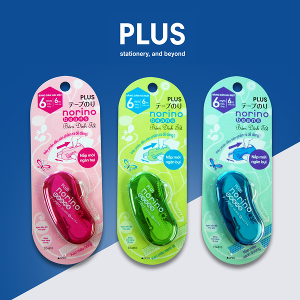Băng Dán Keo NORINO BEANS PLUS (6mm x 6m) – Nhỏ Gọn, Dễ Dùng, Dán Nhanh