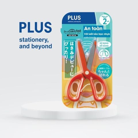 Kéo trẻ em TOT thương hiệu PLUS Nhật Bản, an toàn cho trẻ từ 2 tuổi