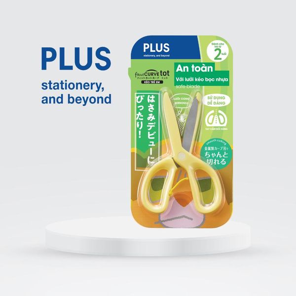 Kéo trẻ em TOT thương hiệu PLUS Nhật Bản, an toàn cho trẻ từ 2 tuổi