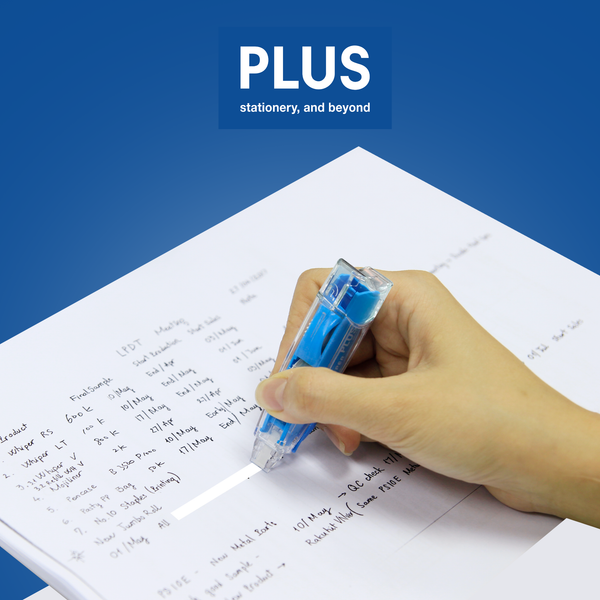 Bút Xóa Kéo PLUS RS (3m x 5mm) – Băng Xóa Ngang, Dễ Dùng, Có Thể Thay Ruột