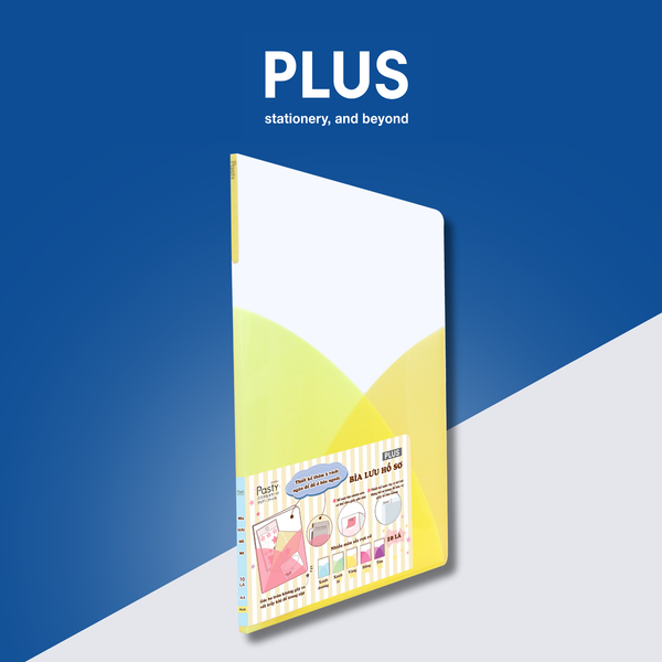 Bìa Đựng Hồ Sơ PLUS Pasty – 10 Lá, Có 2 Túi Cài, Bo Góc An Toàn