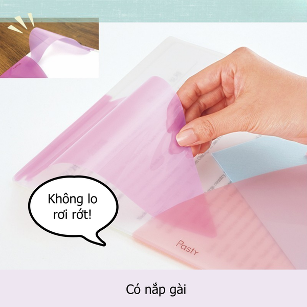 Bìa Đựng Hồ Sơ PLUS Pasty – 10 Lá, Có 2 Túi Cài, Bo Góc An Toàn