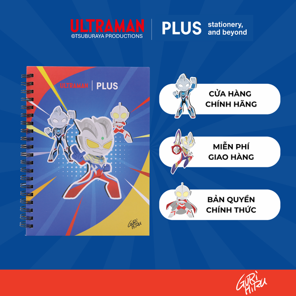 Sổ tay lò xo Ultraman B6 – 160 trang giấy chất lượng cao, chống lóa