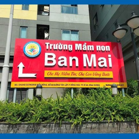  Bảng Hiệu Alu Chữ Nổi Mica Trường Mầm Non 