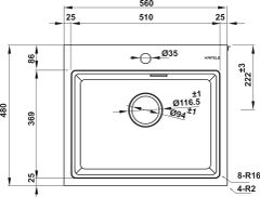 Chậu đá HS22-GEN1S60M Hafele 577.25.520 ảnh 2