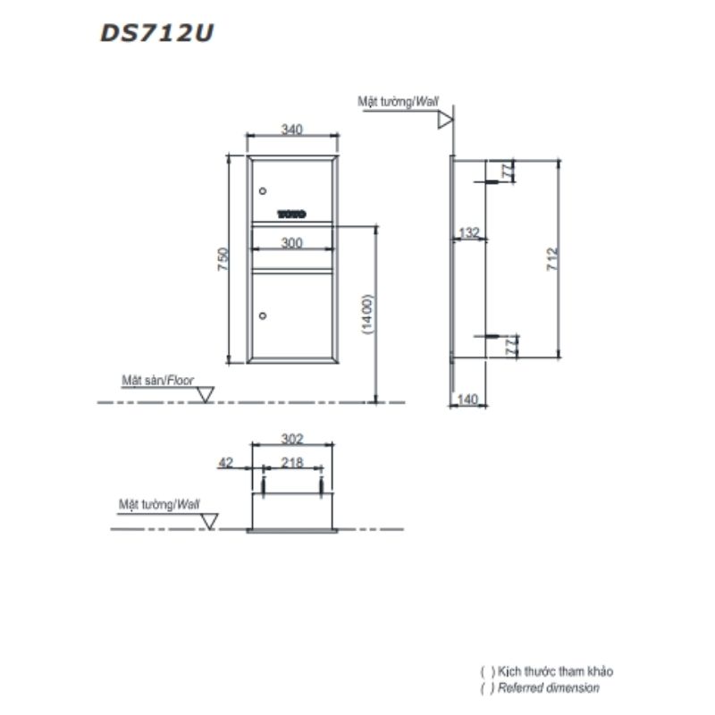 Tủ Đựng Giấy Và Thùng Rác Kết Hợp ToTo DS712U – ảnh 2