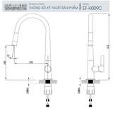 Vòi rửa chén nóng lạnh Kitchen Mixer Ecalite EF-H009C