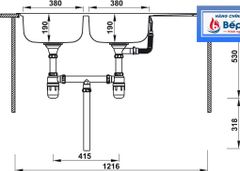 Chậu inox Hafele HS20-SSD2R90 / 2 Hộc bằng, có bàn chờ, Mã số 567.20.513 ảnh 3