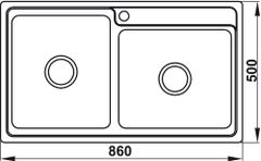 Chậu inox Hafele HS20-SSN2S90L / 2 Hộc lệch, Mã số 567.20.546 ảnh 2