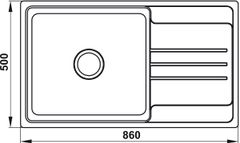 Chậu inox Hafele HS20-SSN1S60 / 1 Hộc rửa, có bàn chờ, Mã số 567.20.266 ảnh 2